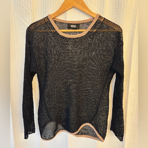 Diesel Tops - Diesel women’s black knit long sleeve top size S pre owned